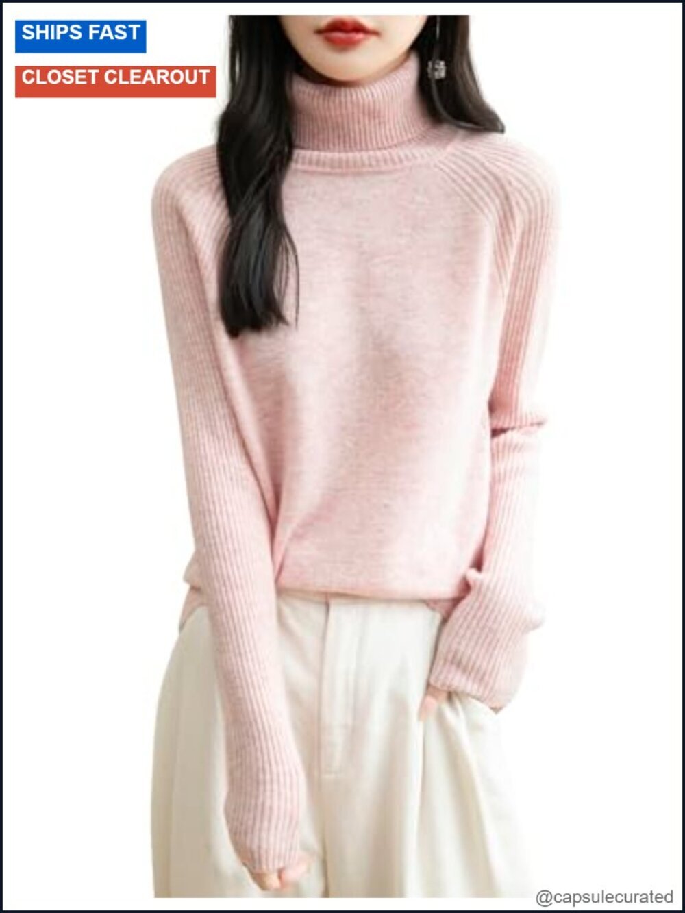 Women's Turtleneck 100% Merino Wool Sweater Soft Warm Long Sleeve Pullover